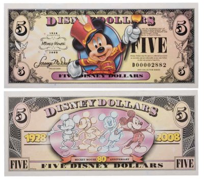 купить США 5 Дисней долларов 2008 серия D Юбилейная
