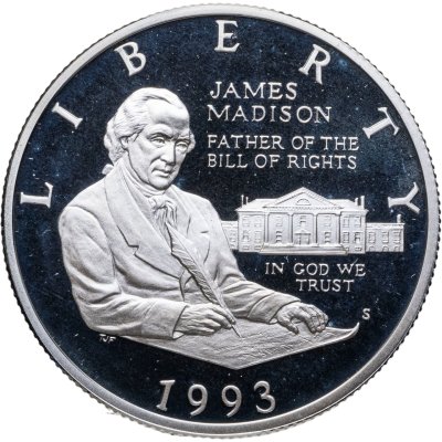купить США 50 центов (1/2 доллара, half dollar) 1993 (Джеймс Мэдисон и Билль о правах)