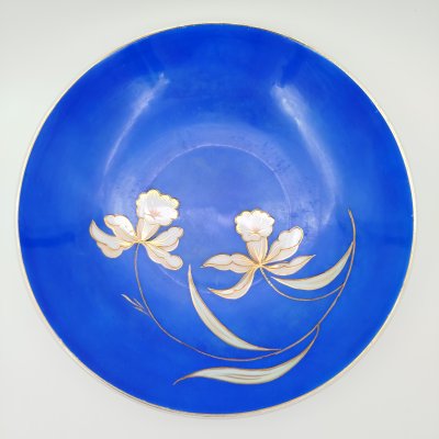 купить Блюдо (фруктовница) с цветочным декором, фарфор, крытье, золочение, Unterweissbach Werkstätten (Унтервайсбах), Германия, 1956-1962 гг.