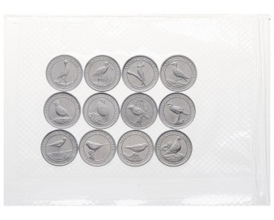 купить Турция набор из 12 монет 1 куруш 2020 Фауна - Птицы (Запайка)