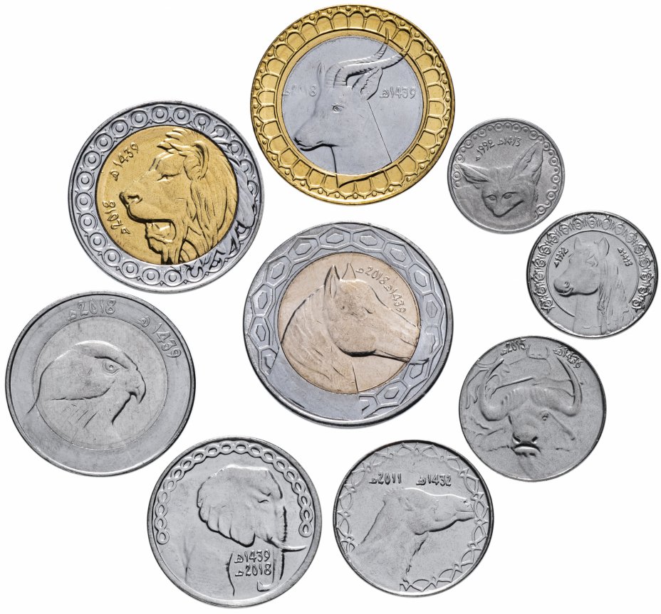 купить Алжир набор монет 1992-2018 (9 штук)