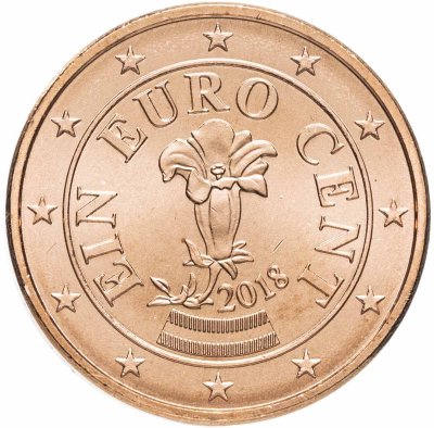 купить Австрия 1 евроцент (cent) 2018