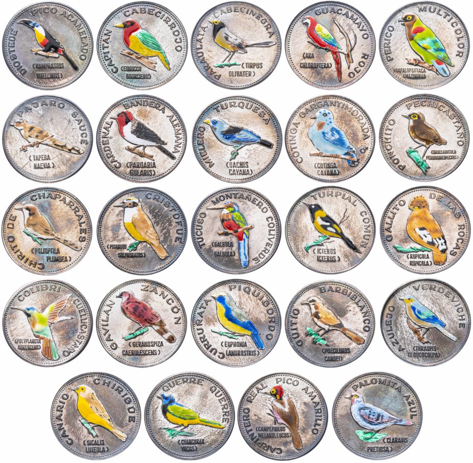 купить Венесуэла набор из 24 жетонов "Птицы Венесуэлы" в футляре