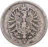 Купить Германия 50 пфеннигов (pfennig) 1875, знак монетного двора: "A" - Берлин