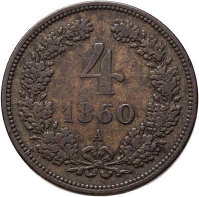 купить Австрия 4 крейцера 1860, знак монетного двора "A" - Вена
