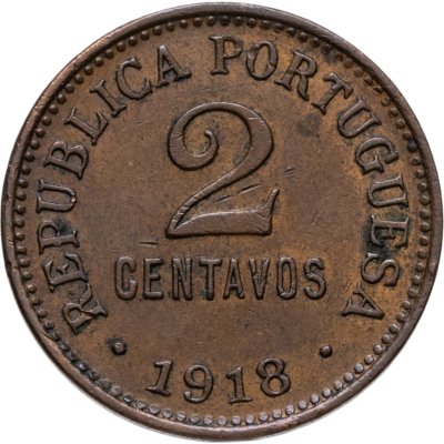 купить Португалия 2 сентаво (centavos) 1918 бронза