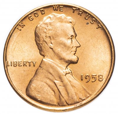 купить США 1 цент 1958 без буквы монетного двора