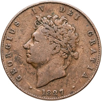 купить Великобритания 1/2 пенни (penny) 1827