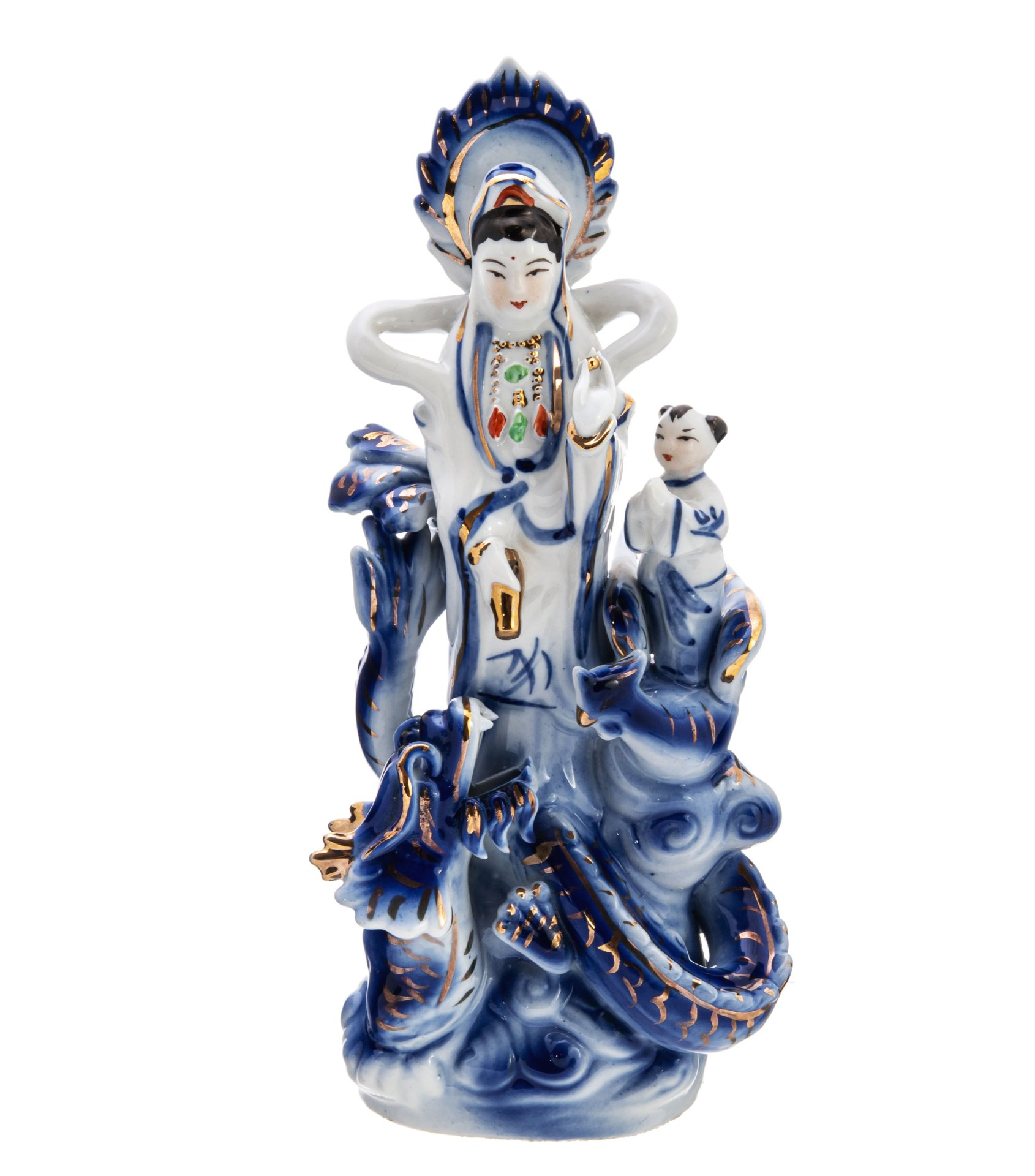 Статуэтка "Гуань Инь", фарфор, роспись, золочение, Китай, 2010-20...