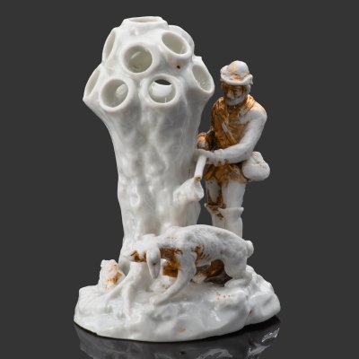 купить Карандашница "Охота на зайца", фарфор, золочение, Западная Европа, 1900-1930 гг.