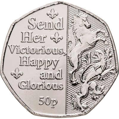 купить Остров Мэн 50 пенсов (pence) 2022 "Государственный гимн - Send Her Victorious, Happy and Glorious"