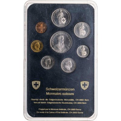 купить Швейцария 1984 годовой набор из 8-ми монет в оригинальной пластиковой упаковке
