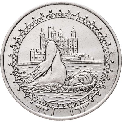 купить Остров Мэн 1 крона (crown) 2010 "XXX летние Олимпийские Игры, Лондон 2012 - Плавание"