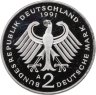 Купить Германия 2 марки 1991 A Курт Шумахер, 30 лет Федеративной Республике (1949-1979) знак монетного двора: "A" - Берлин PROOF