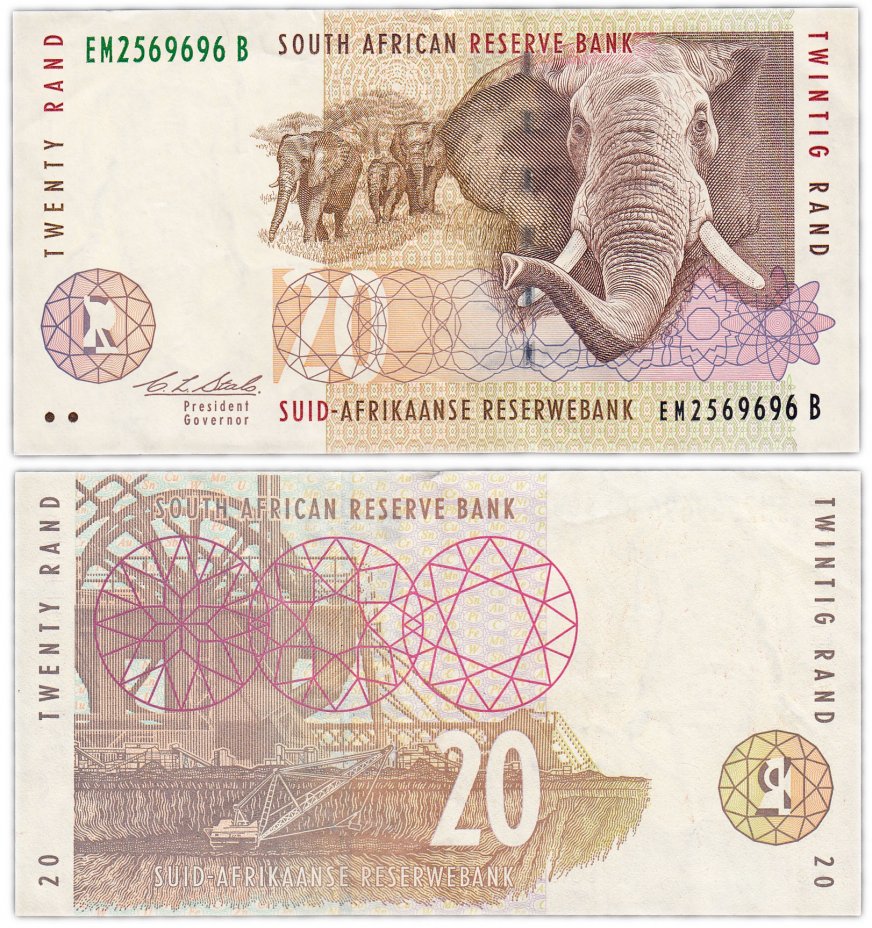 купить ЮАР 20 ранд 1993 (Pick124а)