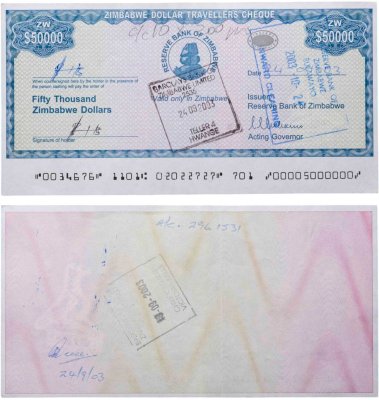 купить Зимбабве 50000 долларов 2003