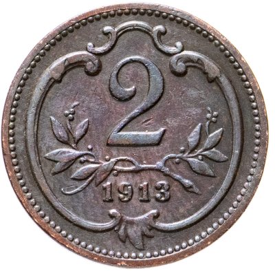 купить Австрия 2 геллера (heller) 1913