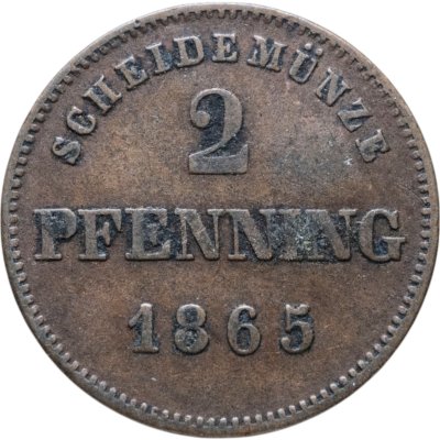 купить Германия, Бавария 2 пфеннига 1865