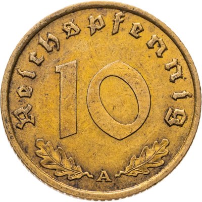 купить Германия, Третий рейх 10 рейхспфеннигов 1938 "А"
