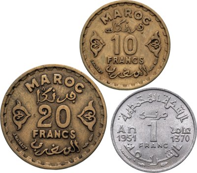 купить Марокко Набор 3 монет 1951 года