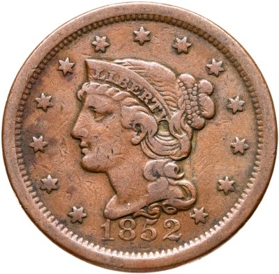 купить США 1 цент 1852 Liberty Head Cent