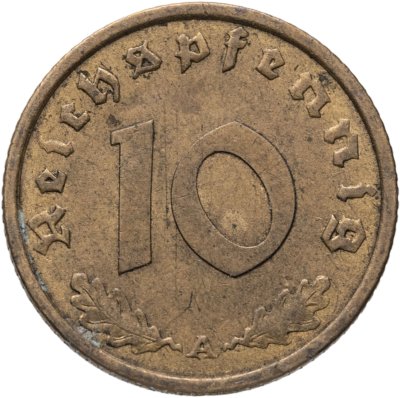 купить Германия, Третий рейх 10 рейхспфеннигов (reichspfennig) 1939