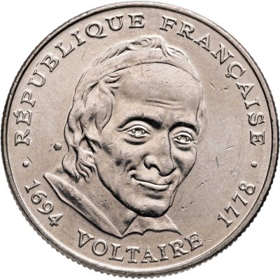 купить Франция 5 франков (francs) 1994 "300 лет со дня рождения Вольтера"