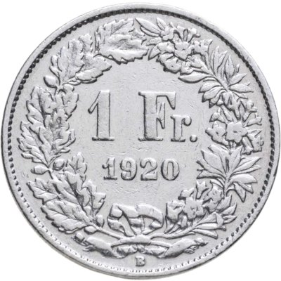 купить Швейцария 1 франк (franc) 1920