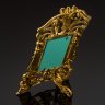 Купить Зеркало настольное в фигурной прорезной раме, увенчанное изображением семьи, металл, зеркало, Западная Европа, 1980-1990 гг.