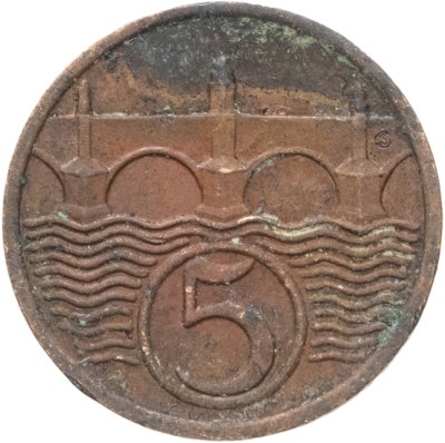 купить Чехословакия 5 геллеров (haleru) 1938
