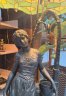 Купить Лампа напольная (интерьерная) в стиле Тиффани с основанием в виде скульптуры юной девушки у колодца, металл, литье, витраж, композитный материал, Западная Европа, 1980-2000 гг.
