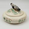 Купить Шкатулка "Синичка", фаянс, роспись, Конаковский фаянсовый завод им. М.И. Калинина (ЗиК Конаково), СССР, 1952-1958 гг.