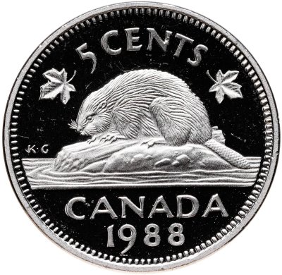 купить Канада 5 центов (cents) 1988