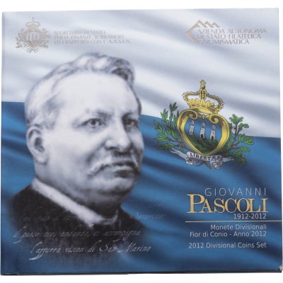 купить Сан-Марино годовой набор из 9-ти монет евро 2012 "100 лет со дня смерти Джованни Пасколи" в буклете