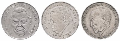 Купить Германия набор из 3-х монет 2 марки 1969-1989