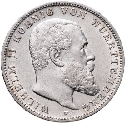 купить Германская Империя, Вюртемберг 3 марки 1909 F