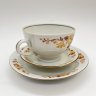 Купить Чайное трио (чашка, блюдце, розетка) с цветочным декором, фарфор, деколь, золочение, Colditz (Кольдиц), ГДР, 1960-1990 гг.