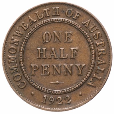 Купить Австралия 1/2 пенни (penny) 1922