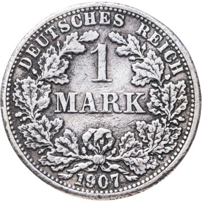 купить Германия 1 марка 1907 Знак монетного двора: "F"