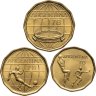 Купить Аргентина, подборка из 3 монет 20, 50 и 100 песо 1977 Чемпионат мира по футболу Аргентина-1978