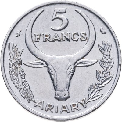 купить Мадагаскар 5 франков (francs) 1972