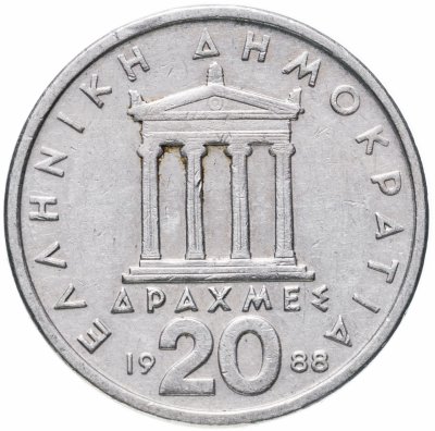 купить Греция 20 драхм 1988