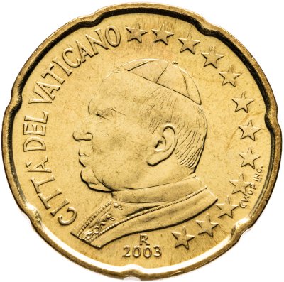 купить Ватикан 20 центов (cents) 2003 "Портрет Папы Иоана Павла II"