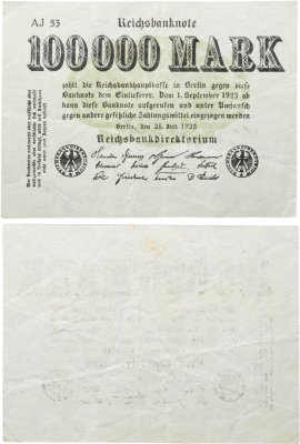 купить Германия 100000 марок 1923