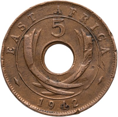 купить Британская Восточная Африка 5 центов (cents) 1942 SA