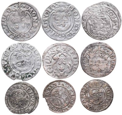 купить Речь Посполитая набор из 9 монет 1624-1634 (солид, полторак)