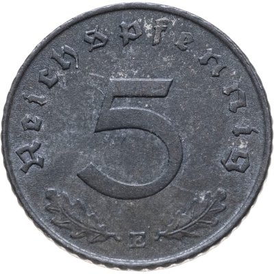купить Германия (Третий рейх) 5 рейхспфеннигов (reichspfennig) 1943, знак монетного двора: "E" - Мульденхюттен