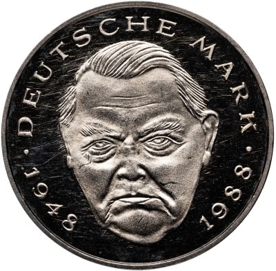 купить Германия 2 марки 1997 G Людвиг Эрхард, 40 лет Федеративной Республике (1948-1988)