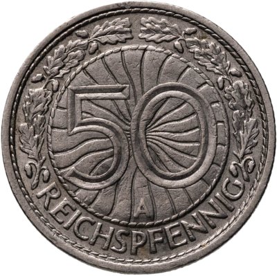 купить Германия 50 рейхспфеннигов (reichspfennig) 1928, знак монетного двора "А" — Берлин