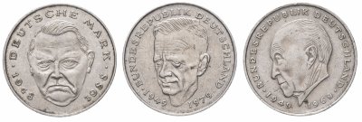 купить Германия набор из 3-х монет 2 марки 1969-1988